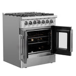 Forno Galiano 30-inch French Door Dual Fuel Range All Stainless Steel, 5 Sealed Burners 68,000 BTU, 4.32 cu.ft. True Convection Oven - BonPrix Électroménagers