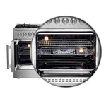 FORNO Galiano 48-Inch French Door Dual Fuel Range All Stainless Steel, 8 Sealed Burners, 107,000 BTU, Griddle, 6.58 cu.ft. Double Ovens - BonPrix Électroménagers