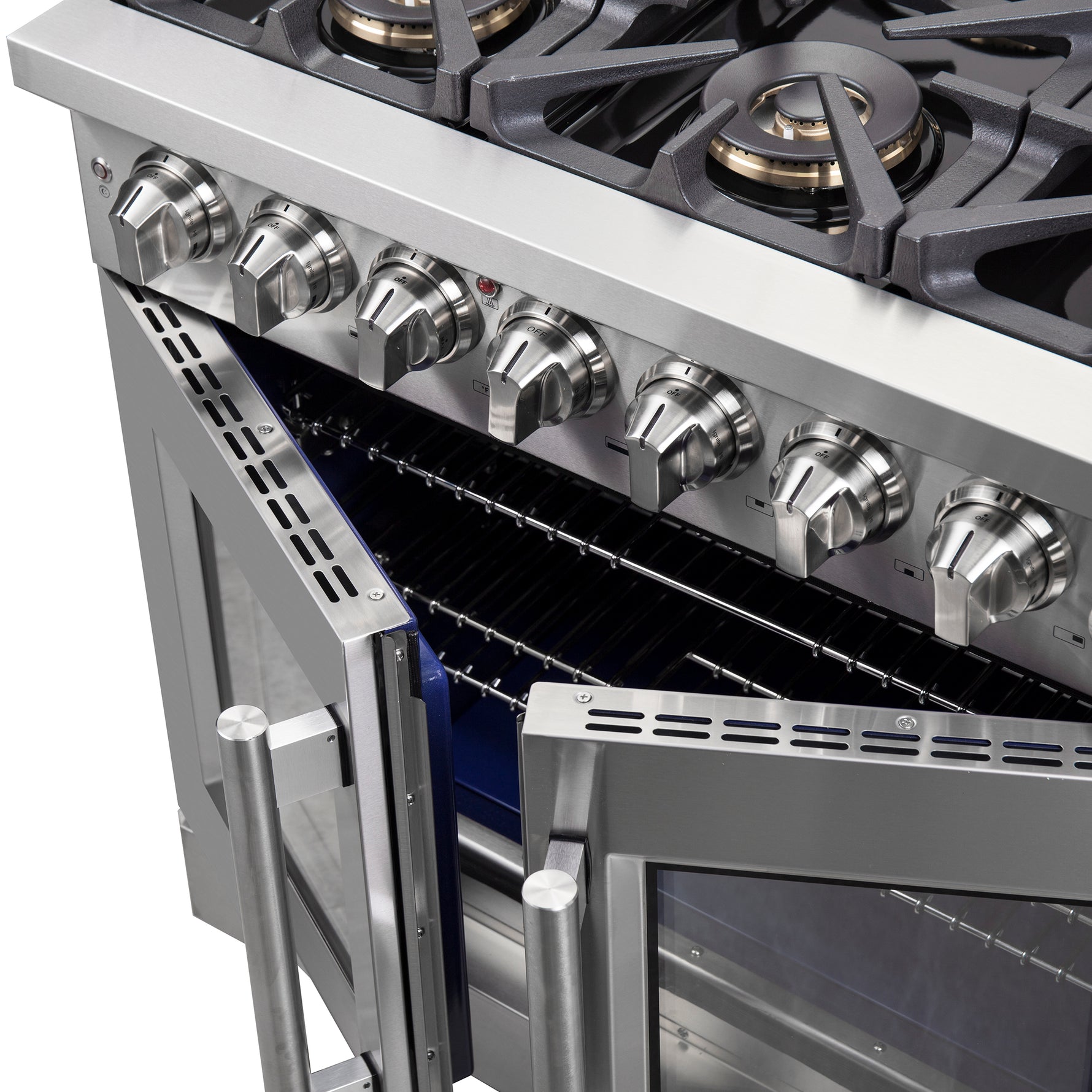 Forno Capriasca 36-Inch Freestanding French Door Dual Fuel Range, 6 Burners, True Convection Oven - BonPrix Électroménagers