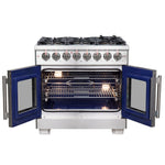 Forno Capriasca 36-Inch Freestanding French Door Dual Fuel Range, 6 Burners, True Convection Oven - BonPrix Électroménagers