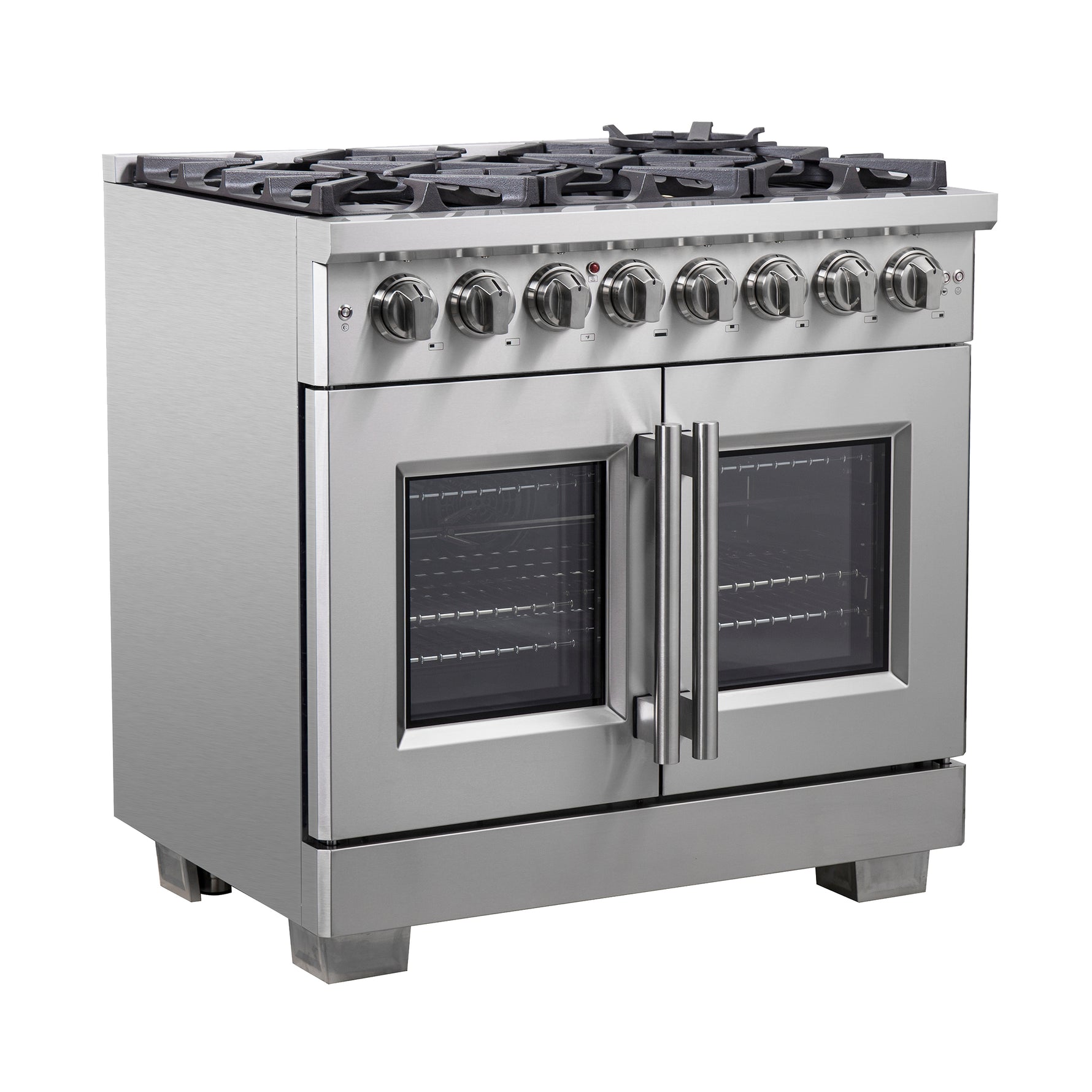 Forno Capriasca 36-Inch Freestanding French Door Dual Fuel Range, 6 Burners, True Convection Oven - BonPrix Électroménagers