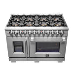 Forno Capriasca 48-Inch Freestanding French Door Dual Fuel Range, 8 Burners, True Convection Oven - BonPrix Électroménagers