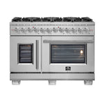 Forno Capriasca 48-Inch Freestanding French Door Dual Fuel Range, 8 Burners, True Convection Oven - BonPrix Électroménagers