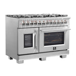 Forno Capriasca 48-Inch Freestanding French Door Dual Fuel Range, 8 Burners, True Convection Oven - BonPrix Électroménagers