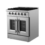 Forno Galiano 30-Inch Freestanding French Door Gas Range, 4 Burners, Convection Oven, Energy Efficient - BonPrix Électroménagers
