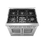 Forno Galiano 36-Inch Freestanding French Door Gas Range, 6 Burners, Convection Oven, Energy Efficient - BonPrix Électroménagers