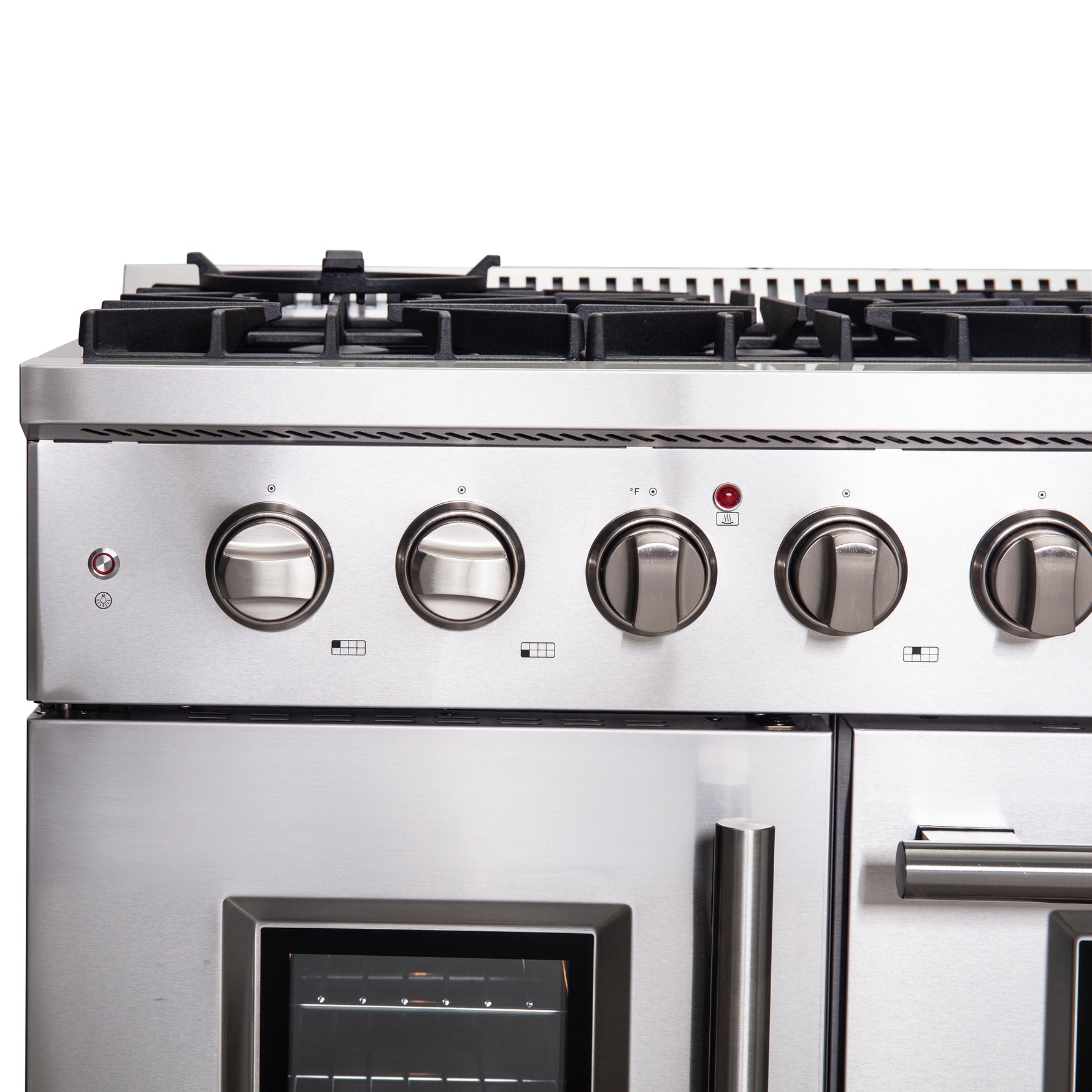 Forno Galiano 48-Inch Freestanding French Door Gas Range, 8 Burners, Griddle, Convection Oven, Energy Efficient - BonPrix Électroménagers