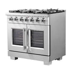 Forno Capriasca 36-Inch Freestanding French Door Gas Range, 6 Burners, Convection Oven, Energy Efficient - BonPrix Électroménagers
