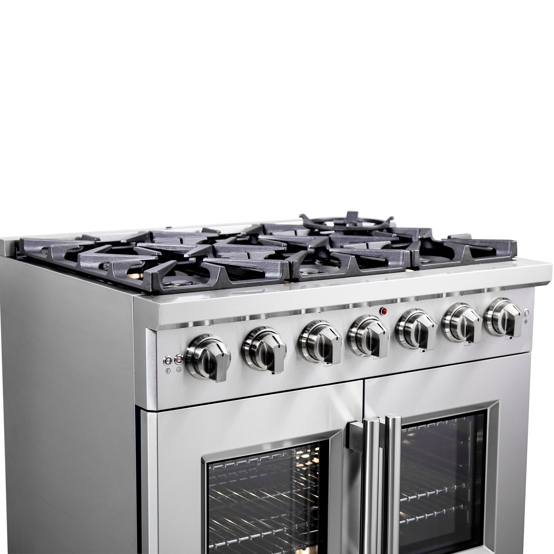 Forno Capriasca 36-Inch Freestanding French Door Gas Range, 6 Burners, Convection Oven, Energy Efficient - BonPrix Électroménagers