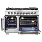 Forno Capriasca 48-Inch Freestanding French Door Gas Range, 8 Burners, Convection Oven, Energy Efficient - BonPrix Électroménagers