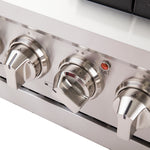 FORNO Capriasca 48-inch Gas Range Stainless Steel, 8 Brass Burners 160,000 BTU, 6.58 cu.ft. Double Oven - BonPrix Électroménagers