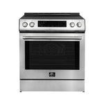 Forno Donatello Espresso 30-Inch Slide-In Stainless Steel Induction Range, Convection Oven, 5 Cooking Zones, Touch Control Panel - BonPrix Électroménagers