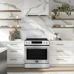 FORNO Premium 2-Piece Kitchen Bundle - Donatello 30" Induction Range, Guardia 46.8" Bottom Freezer Refrigerator - FBDL-008-01CAUS - BonPrix Électroménagers