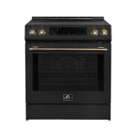 Forno Donatello Espresso 30-Inch Slide-In Black Induction Range, Convection Oven, 5 Cooking Zones, Touch Control Panel - BonPrix Électroménagers