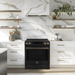 Forno Donatello Espresso 30-Inch Slide-In Black Induction Range, Convection Oven, 5 Cooking Zones, Touch Control Panel - BonPrix Électroménagers