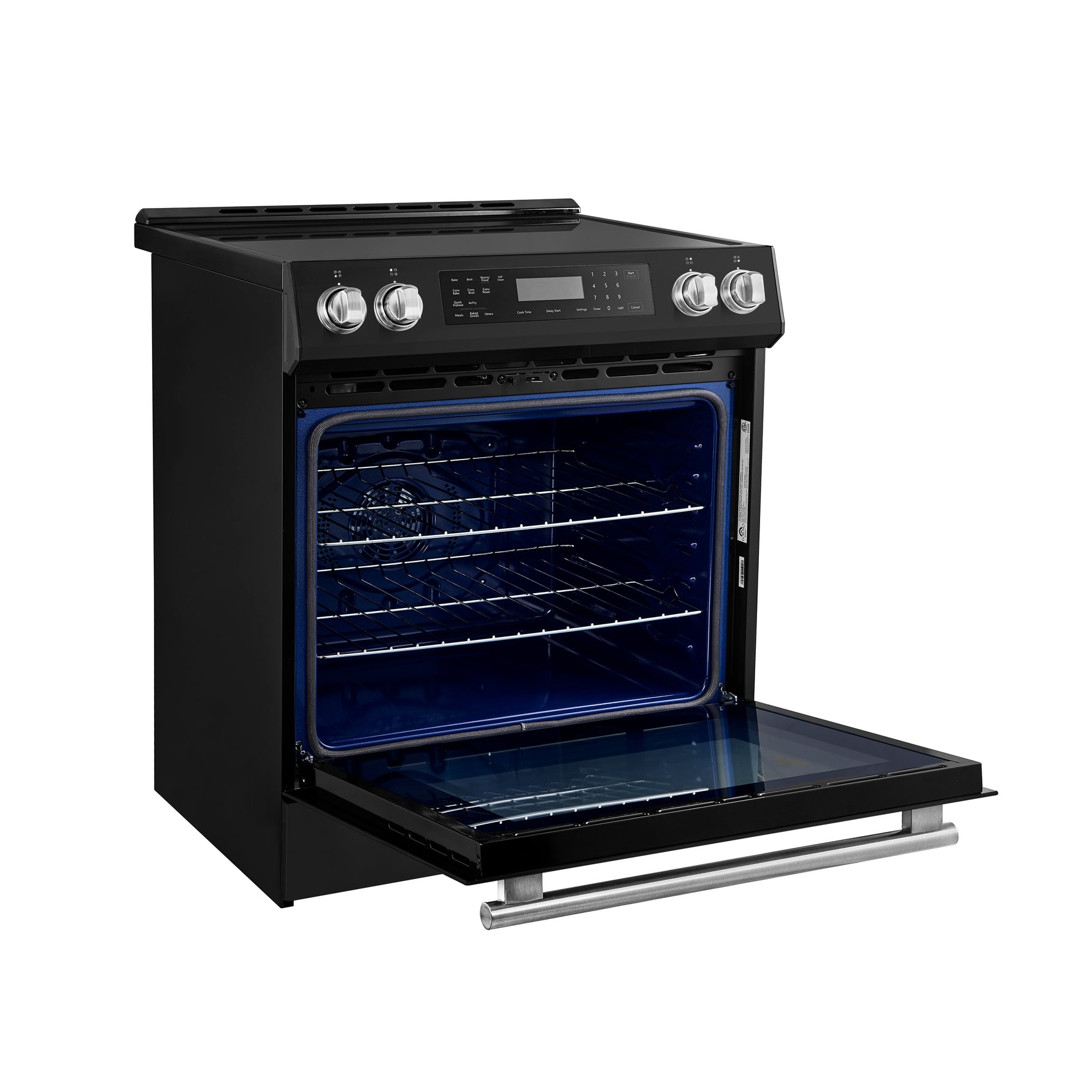 Forno Donatello Espresso 30-Inch Slide-In Black Induction Range, Convection Oven, 5 Cooking Zones, Touch Control Panel - BonPrix Électroménagers