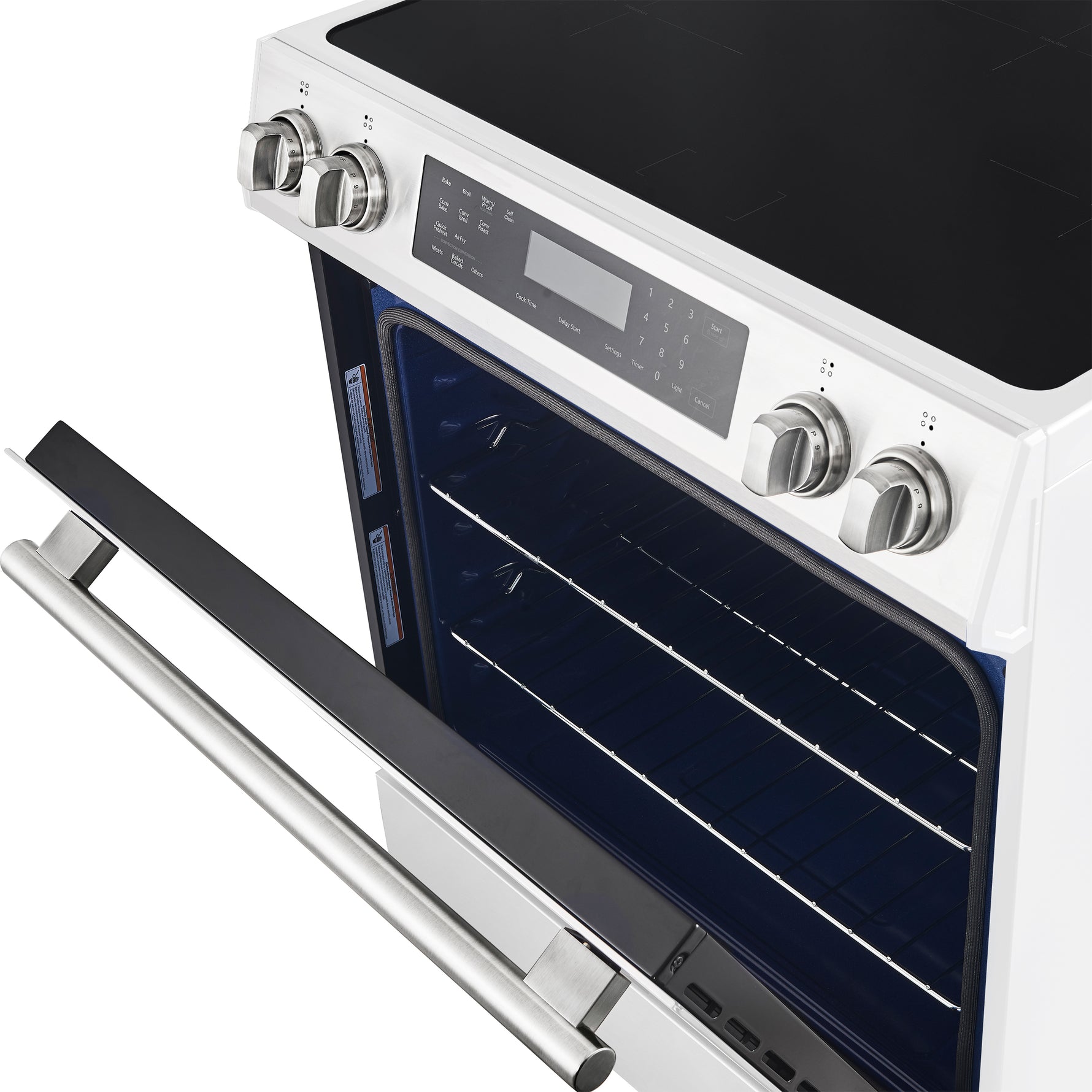 Forno Donatello Espresso 30-Inch Slide-In White Induction Range, Convection Oven, 5 Cooking Zones, Touch Control Panel - BonPrix Électroménagers