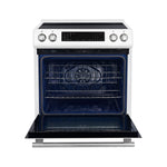 Forno Donatello Espresso 30-Inch Slide-In White Induction Range, Convection Oven, 5 Cooking Zones, Touch Control Panel - BonPrix Électroménagers
