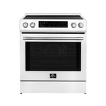 Forno Donatello Espresso 30-Inch Slide-In White Induction Range, Convection Oven, 5 Cooking Zones, Touch Control Panel - BonPrix Électroménagers