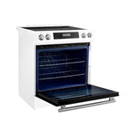 Forno Donatello Espresso 30-Inch Slide-In White Induction Range, Convection Oven, 5 Cooking Zones, Touch Control Panel - BonPrix Électroménagers