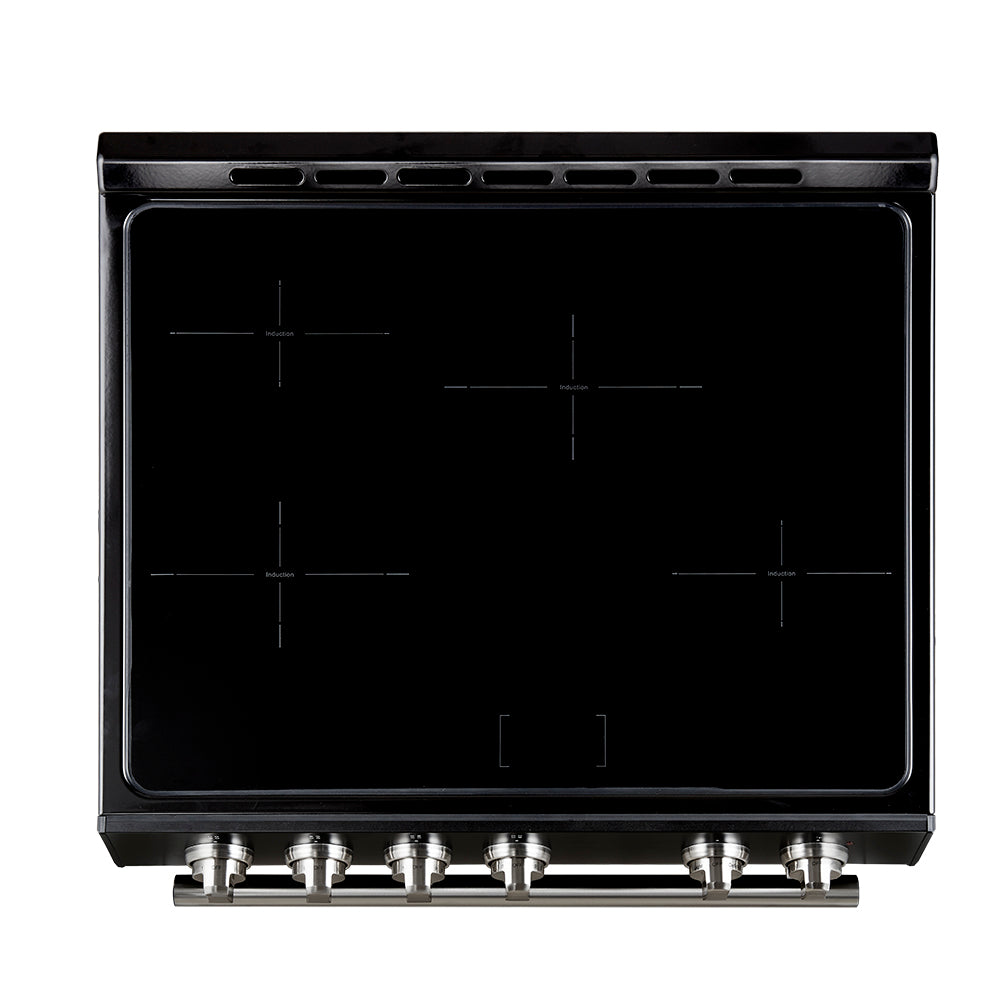 Forno Leonardo Espresso 30-Inch Slide-In Black Induction Range, Convection Oven, 5 Cooking Zones, Touch Control Panel - BonPrix Électroménagers