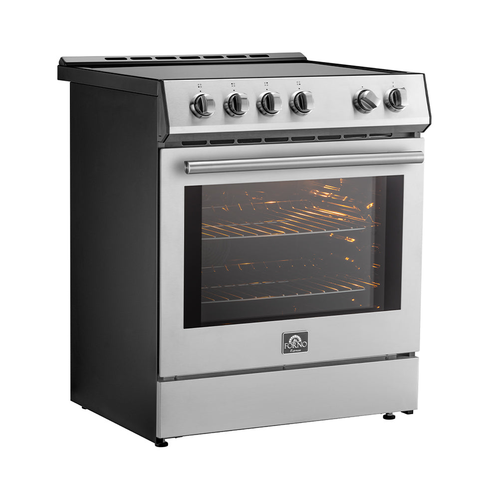 Forno Leonardo Espresso 30-Inch Slide-In Stainless Steel Induction Range, Convection Oven, 5 Cooking Zones - BonPrix Électroménagers