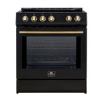 Forno Leonardo Espresso 30-Inch Slide-In Black Induction Range, Convection Oven, 5 Cooking Zones, Touch Control Panel - BonPrix Électroménagers