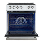 Forno Leonardo Espresso 30-Inch Slide-In White Induction Range, Convection Oven, 5 Cooking Zones, Touch Control Panel - BonPrix Électroménagers