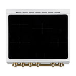 Forno Leonardo Espresso 30-Inch Slide-In White Induction Range, Convection Oven, 5 Cooking Zones, Touch Control Panel - BonPrix Électroménagers