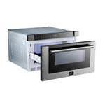 Forno Capoliveri 24-Inch Microwave Drawer, Stainless Steel, 1.2 cu.ft, 1500 Watts, Built-In, Touch Control LCD Display, Auto-Touch Open/Close, 11 Power Levels, Sensor Cooking - BonPrix Électroménagers