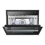 Forno Oliena Espresso Black 24-Inch Built-In Microwave and Convection Oven Combo, 1.6 cu.ft, 1750W Convection, 1000W Microwave, Stainless Steel Interior, Glass Touch Controls, Sensor Cooking - BonPrix Électroménagers