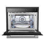 Forno Oliena Espresso Black 24-Inch Built-In Microwave and Convection Oven Combo, 1.6 cu.ft, 1750W Convection, 1000W Microwave, Stainless Steel Interior, Glass Touch Controls, Sensor Cooking - BonPrix Électroménagers