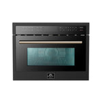Forno Oliena Espresso Black 24-Inch Built-In Microwave and Convection Oven Combo, 1.6 cu.ft, 1750W Convection, 1000W Microwave, Stainless Steel Interior, Glass Touch Controls, Sensor Cooking - BonPrix Électroménagers