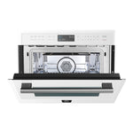 Forno Oliena Espresso White 24-Inch Built-In Microwave and Convection Oven Combo, 1.6 cu.ft, 1750W Convection, 1000W Microwave, Stainless Steel Interior, Glass Touch Controls, Sensor Cooking - BonPrix Électroménagers