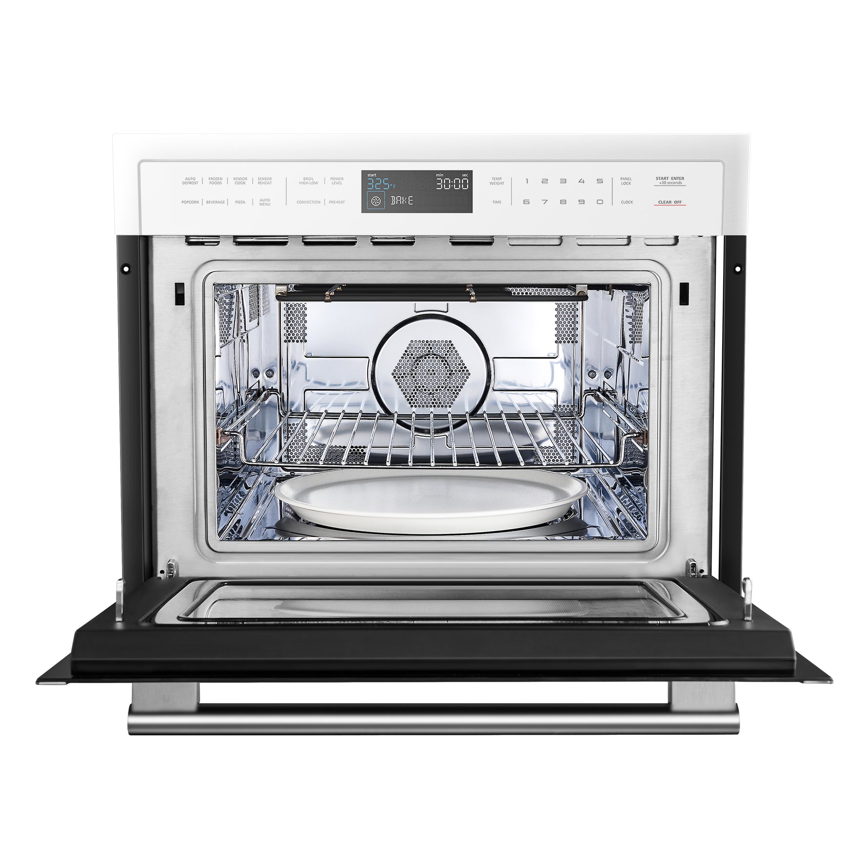 Forno Oliena Espresso White 24-Inch Built-In Microwave and Convection Oven Combo, 1.6 cu.ft, 1750W Convection, 1000W Microwave, Stainless Steel Interior, Glass Touch Controls, Sensor Cooking - BonPrix Électroménagers