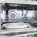 Forno Oliena Espresso White 24-Inch Built-In Microwave and Convection Oven Combo, 1.6 cu.ft, 1750W Convection, 1000W Microwave, Stainless Steel Interior, Glass Touch Controls, Sensor Cooking - BonPrix Électroménagers