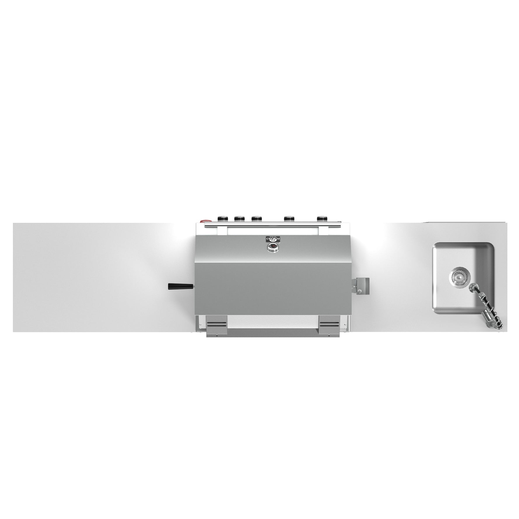 FORNO Bulnes 30-Inch BBQ, 60,000 BTU, 3 Burners with Sear & Rotisserie Infrared Burners, Stainless Steel Outdoor Kitchen with 1.8 cu.ft. Beverage Center & White Sintered Stone Countertops - BonPrix Électroménagers