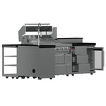 FORNO Bulnes 40-Inch BBQ, 95,000 BTU, 5 Burners, Sear & Rotisserie Infrared with Side Burner, Stainless Steel Outdoor Kitchen with 1.8 cu.ft. Beverage Center & Black Granite Countertops - BonPrix Électroménagers