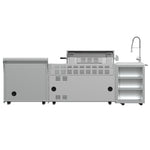 FORNO Bulnes 40-Inch BBQ, 95,000 BTU, 5 Burners, Sear & Rotisserie Infrared with Side Burner, Stainless Steel Outdoor Kitchen with 1.8 cu.ft. Beverage Center & White Sintered Stone Countertops - BonPrix Électroménagers
