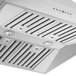 Forno Coppito 30-Inch Island Range Hood, Stainless Steel, LED Lighting, Adjustable Fan Speeds - BonPrix Électroménagers
