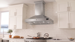 Hotte de cuisine îlot Forno Coppito 30 pouces, Acier inoxydable, Éclairage LED, Vitesses de ventilateur réglables