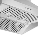 Forno Coppito 36-Inch Island Range Hood, Stainless Steel, LED Lighting, Adjustable Fan Speeds - BonPrix Électroménagers