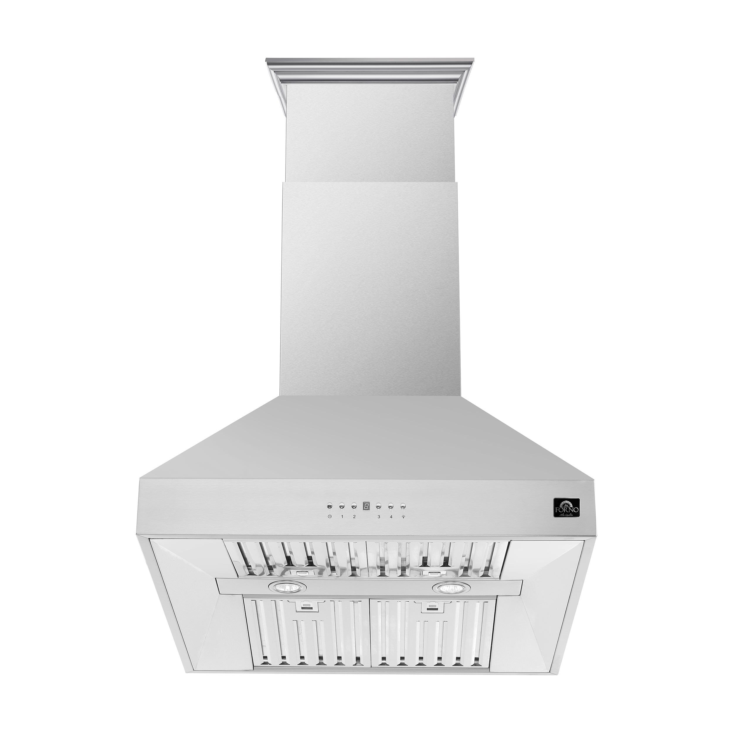 Forno Coppito 36-Inch Island Range Hood, Stainless Steel, LED Lighting, Adjustable Fan Speeds - BonPrix Électroménagers