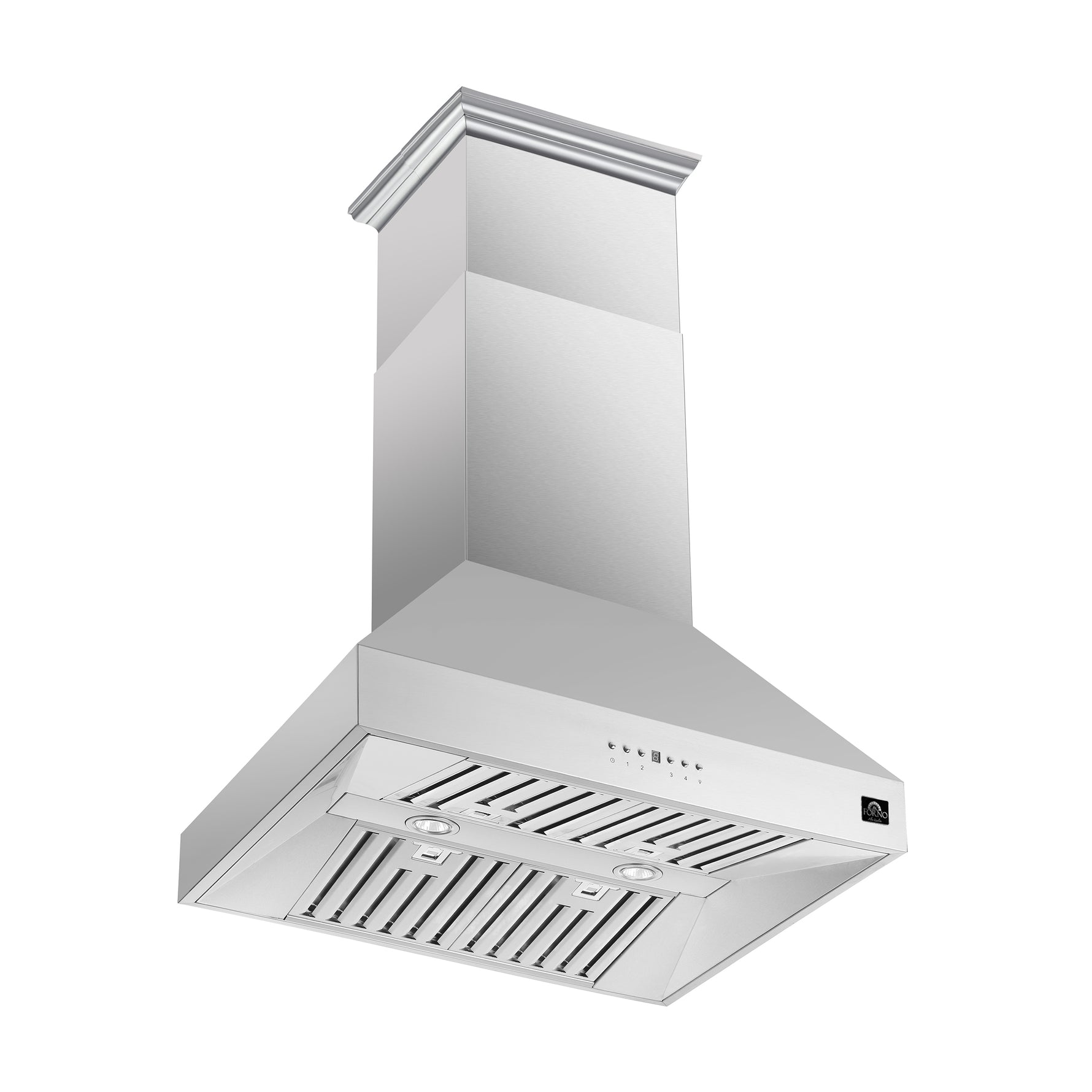 Forno Coppito 36-Inch Island Range Hood, Stainless Steel, LED Lighting, Adjustable Fan Speeds - BonPrix Électroménagers