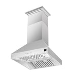 Forno Coppito 36-Inch Island Range Hood, Stainless Steel, LED Lighting, Adjustable Fan Speeds - BonPrix Électroménagers