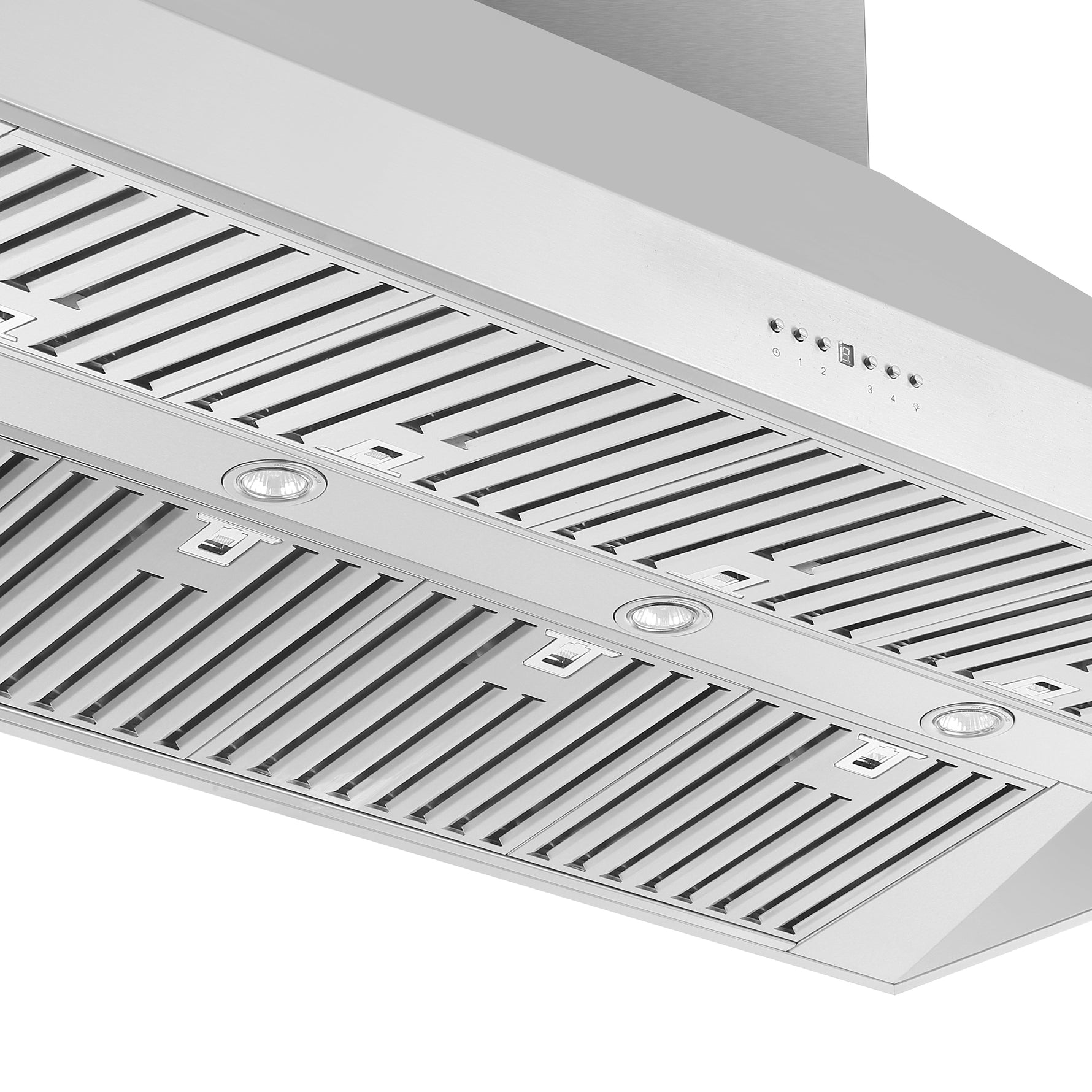 Forno Coppito 60-Inch Island Range Hood, Stainless Steel, LED Lighting, Adjustable Fan Speeds - BonPrix Électroménagers