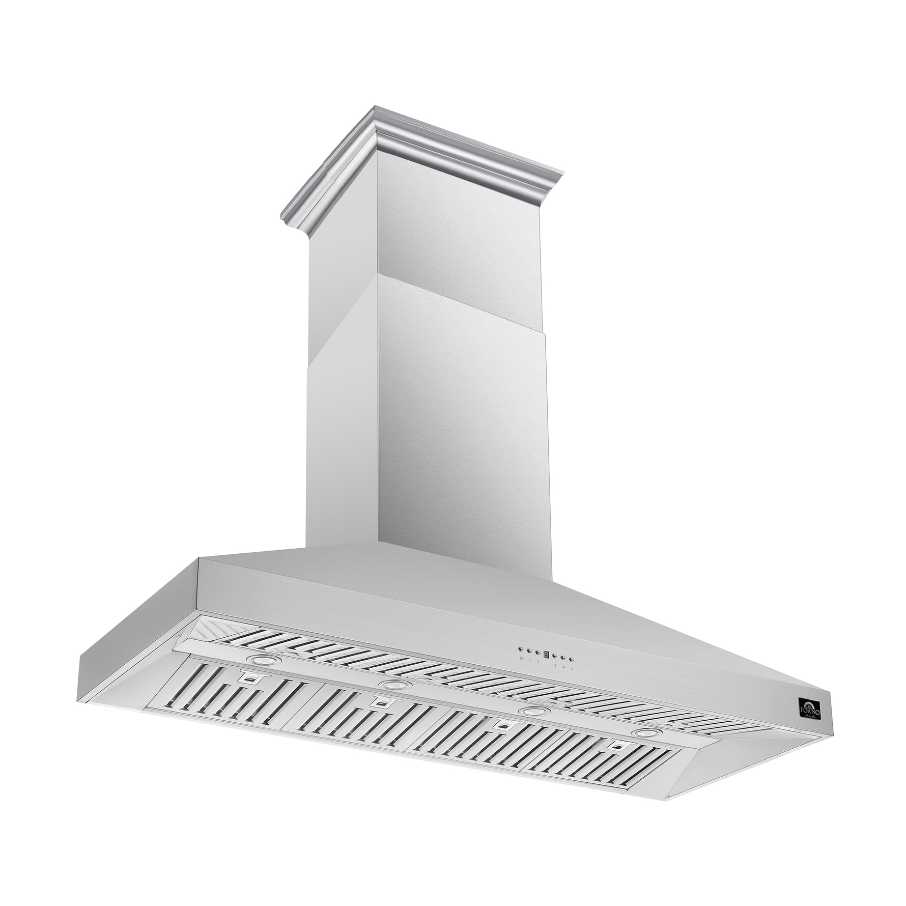 Forno Coppito 60-Inch Island Range Hood, Stainless Steel, LED Lighting, Adjustable Fan Speeds - BonPrix Électroménagers