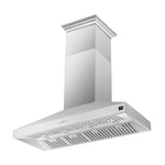 Forno Coppito 60-Inch Island Range Hood, Stainless Steel, LED Lighting, Adjustable Fan Speeds - BonPrix Électroménagers