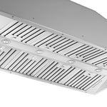 Forno Altilia 60-Inch Insert Range Hood, Stainless Steel, LED Lighting, Baffle Filters - BonPrix Électroménagers