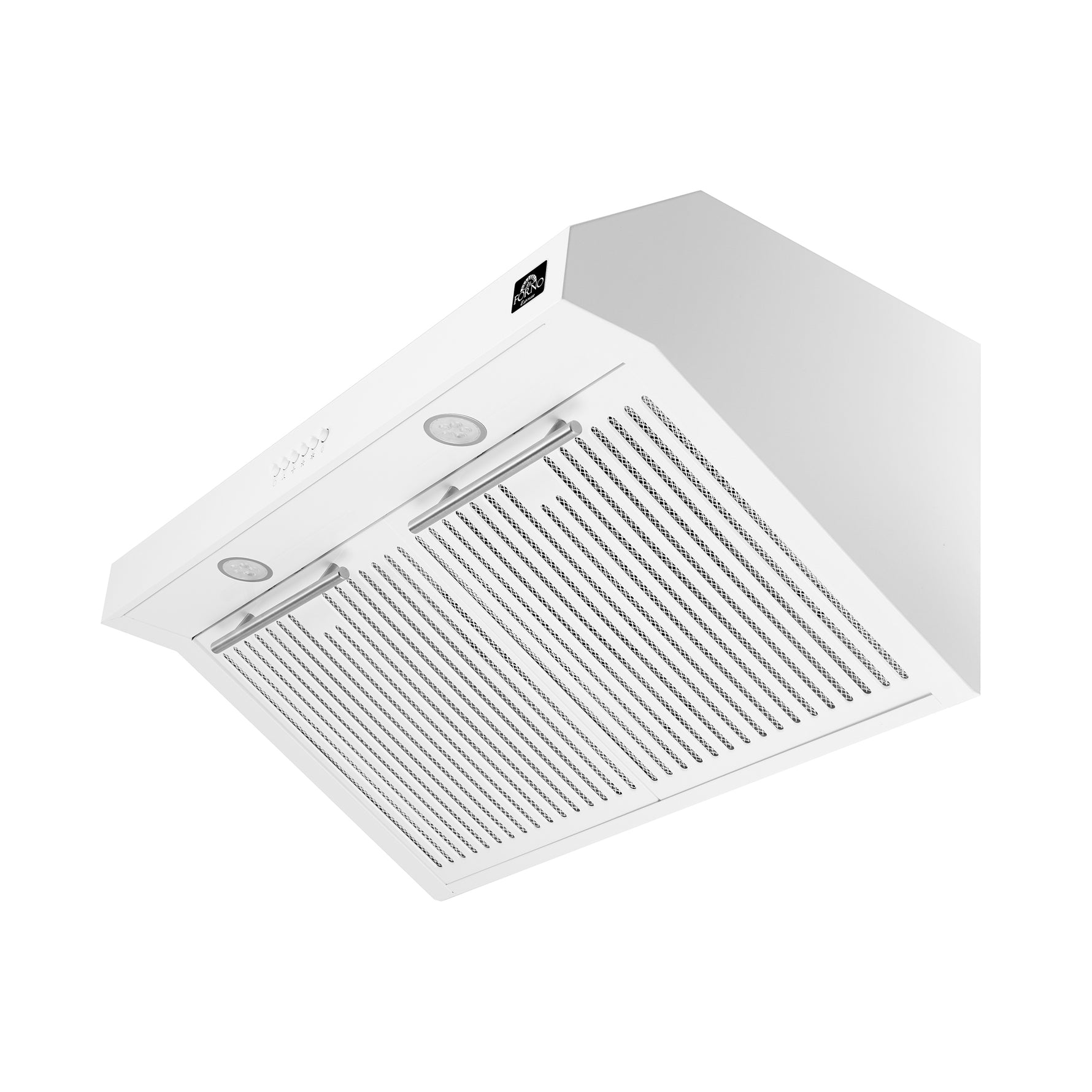 Forno Bari Espresso 30-Inch Under Cabinet Range Hood, White, 600 CFM, LED Lighting, Dishwasher-Safe Baffle Filters, 3-Speed Fan Control - BonPrix Électroménagers